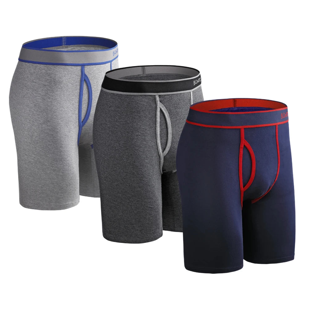 3pcs Front Opening Man Underware Cotton Men's Panties Print Mens Boxers Shorts Family Sexy Male Underpants Sports